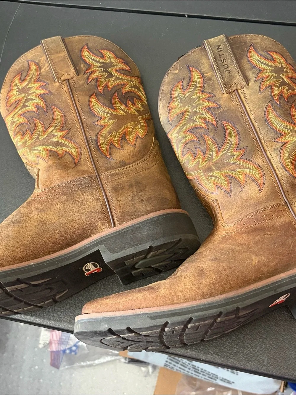 Justin Boots rugged brown